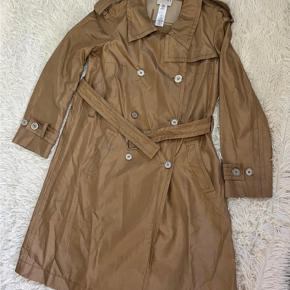 Celine trench coat size 40 light metallic weight trench coat. It’s blended silk. - Picture 2 of 16